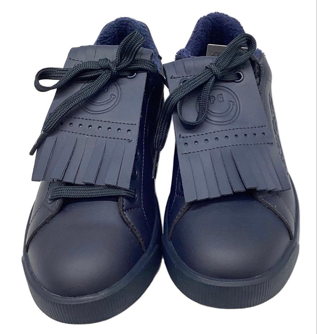 【新品】パーリーゲイツ キルトタンローカット 23.5 紺 ゴルフシューズ