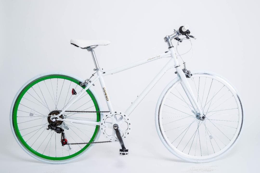 新品/送料無料　クロスバイク　シマノ製6段変速700×28c ホワイトグリーン