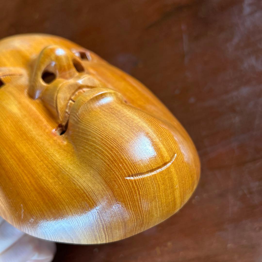 木製 能面 木彫り　小面