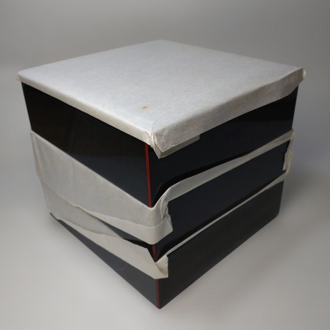 越前漆器 塗師 山本英明作 黒塗重箱 木箱付 本漆 美品