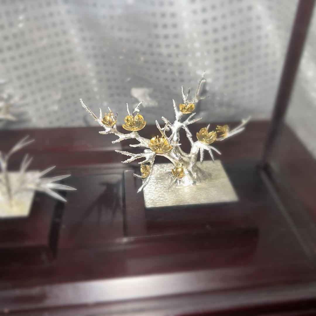 光則 高級品 純銀 盆栽 三点 2号