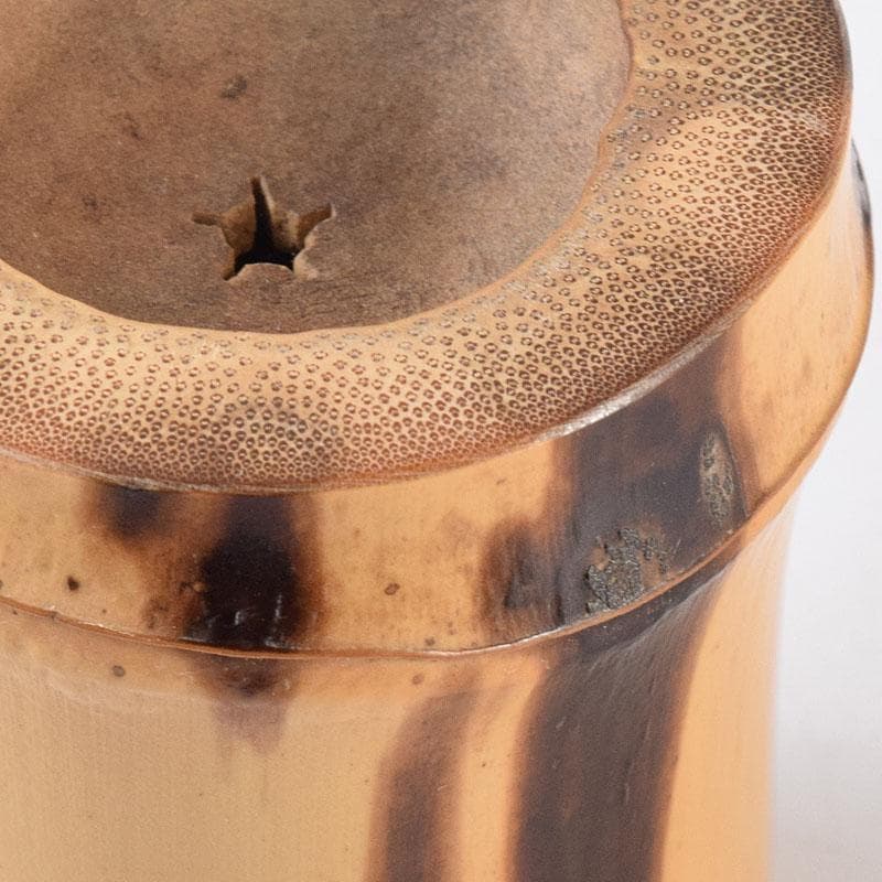 茶道具　弥三郎作　古竹　蓋置　一双　共布　書付極め箱　V　R8685