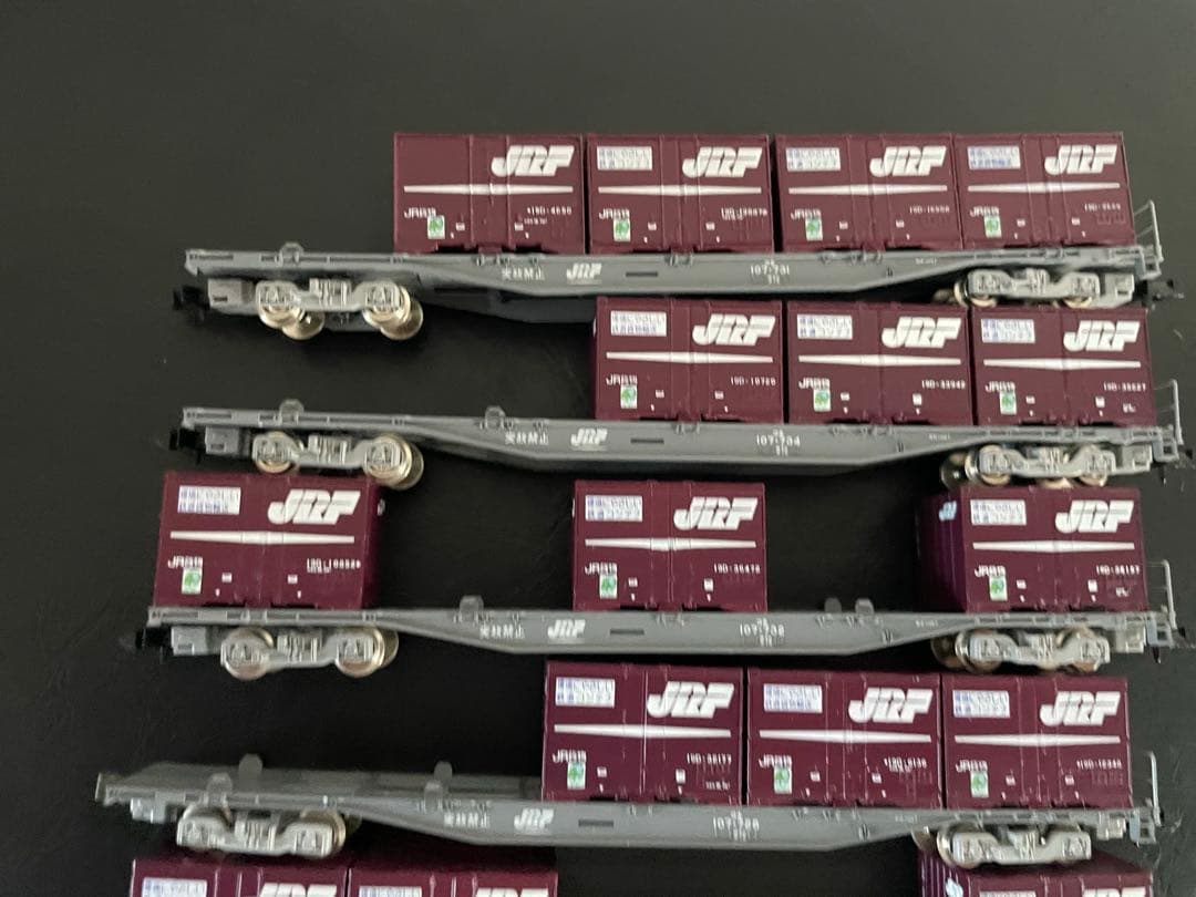 【手摺壊れ修復済】Nゲージ　コキ100、101、107 19両　コンテナまとめ