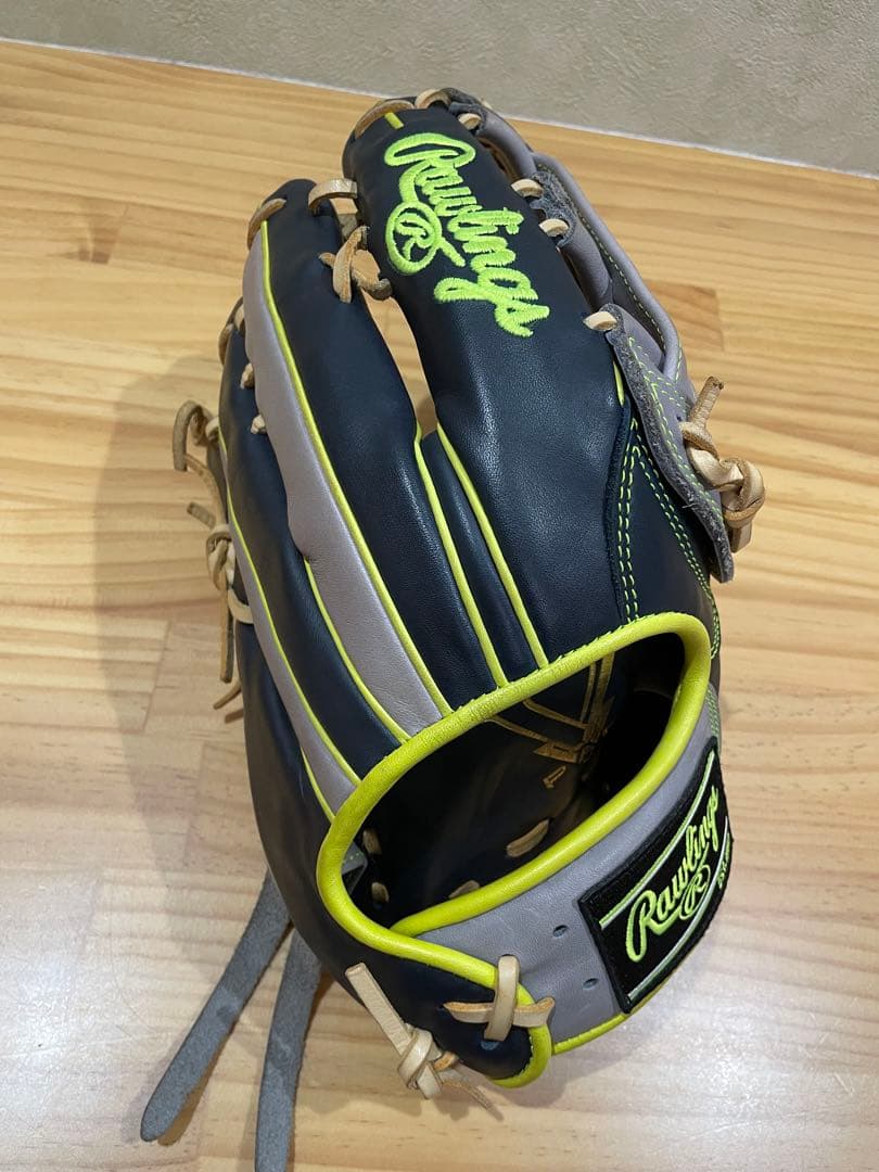 ローリングス　軟式　外野用 ネイビー×グレー×イエロー サイズ　12 3/4