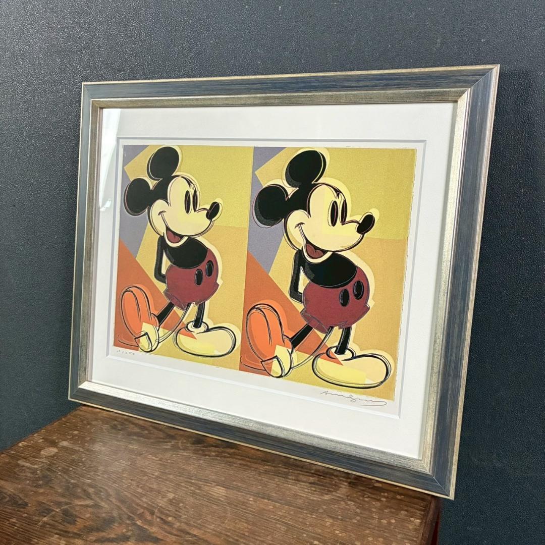 美品 アンディ・ウォーホル「ダブルミッキー～」シルクスクリーン 証明書・サイン有
