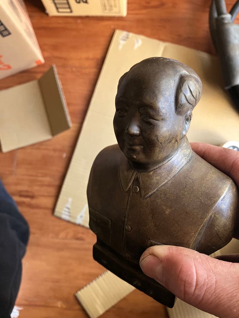 毛沢東 ブロンズ胸像 約10cm