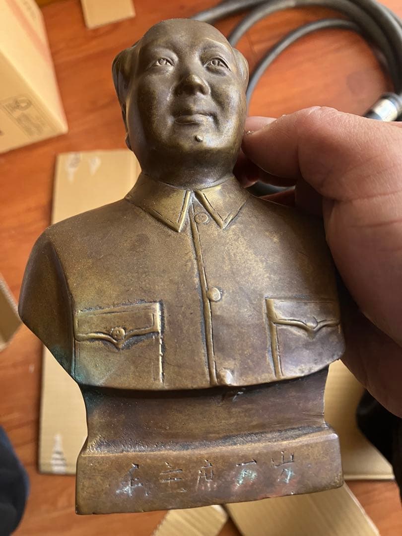 毛沢東 ブロンズ胸像 約10cm