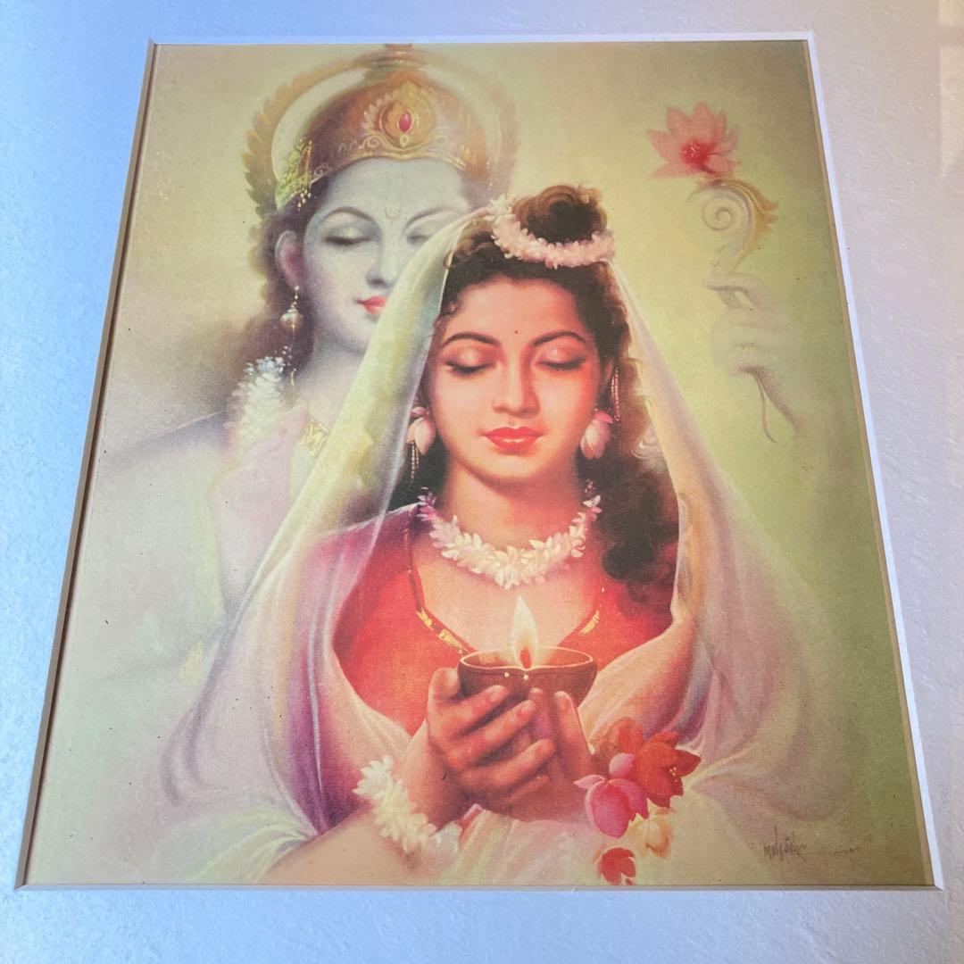 ビシュヌ　ビンテージポスター　額縁付