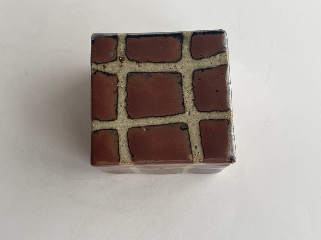 人間国宝　陶芸家　濱田庄司　浜田庄司　合子　盒子　柿釉　共箱　益子　民藝