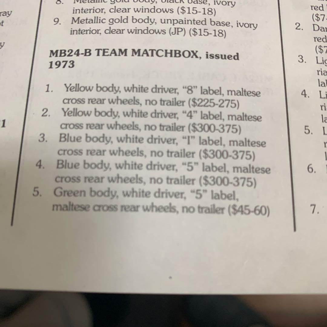 MATCHBOX TEAM 1 マッチボックス