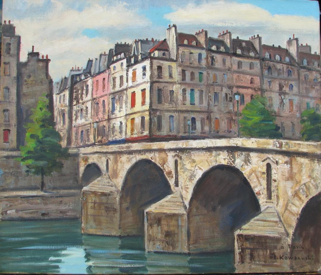 新文展,川口雄男「パリーの朝」10号油彩,東京美術学校卒,姫路市立美術館収蔵