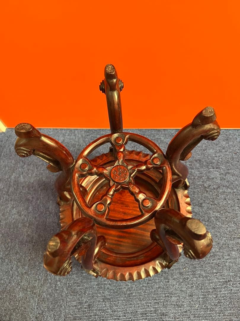 1167  木製　花台　飾り台　装飾品ベース　木彫り