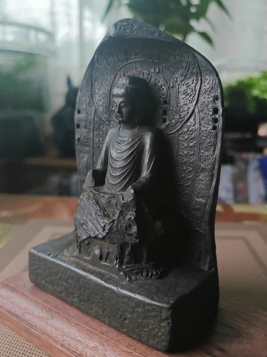 石仏 石像 龍門石窟盧舎那大仏仏像 家内 茶室 禅意 置物 工芸品