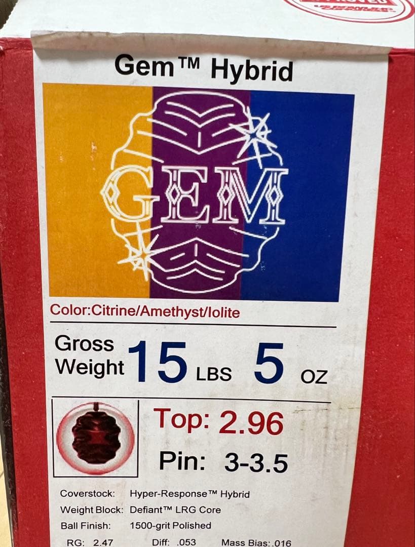 【新品・激レア】ボウリング　ボール　ジェムハイブリッド　15ポンド