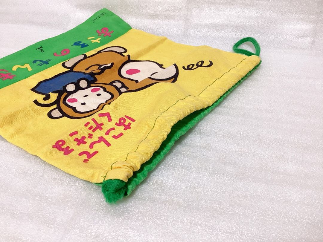 昭和レトロ ❤︎サンリオ おさるのもんきち❤︎ビニールバッグ&巾着袋2枚 3枚セット