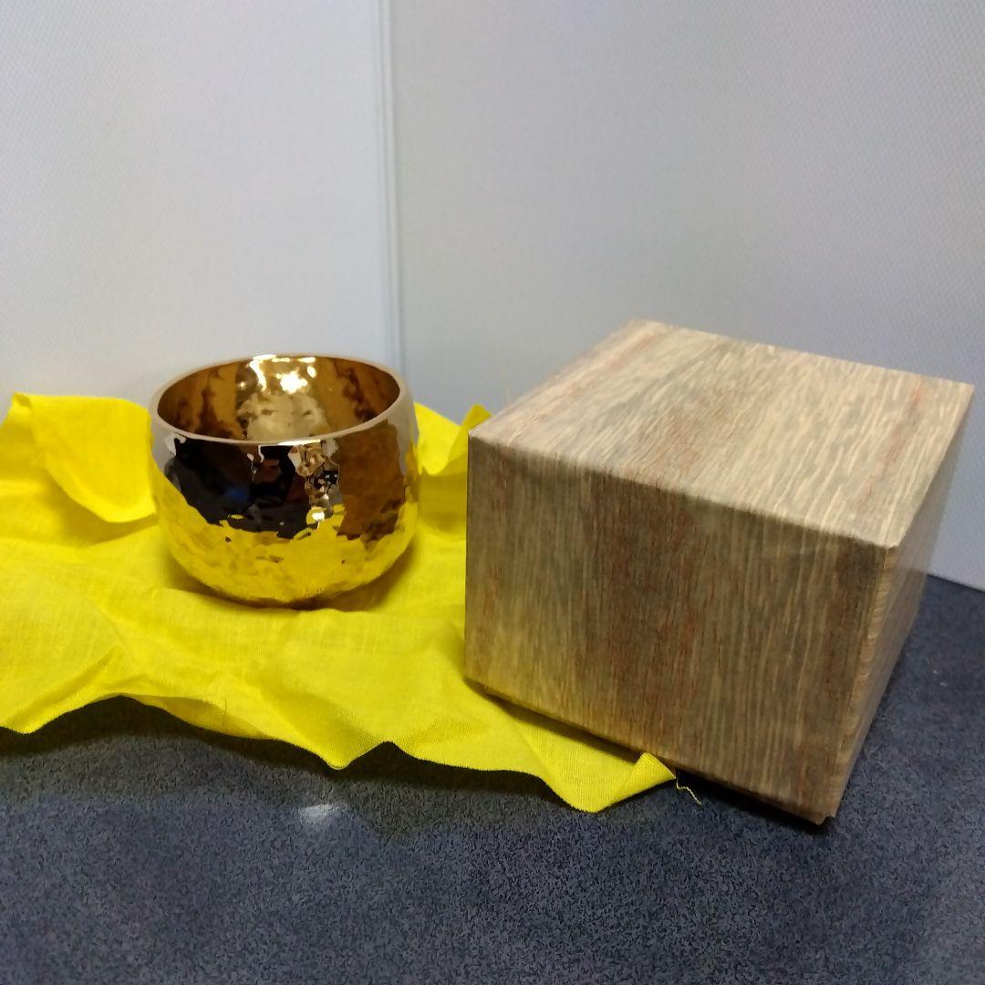 ◆純銅製ぐい吞み①(金彩)新品[オマケ付]