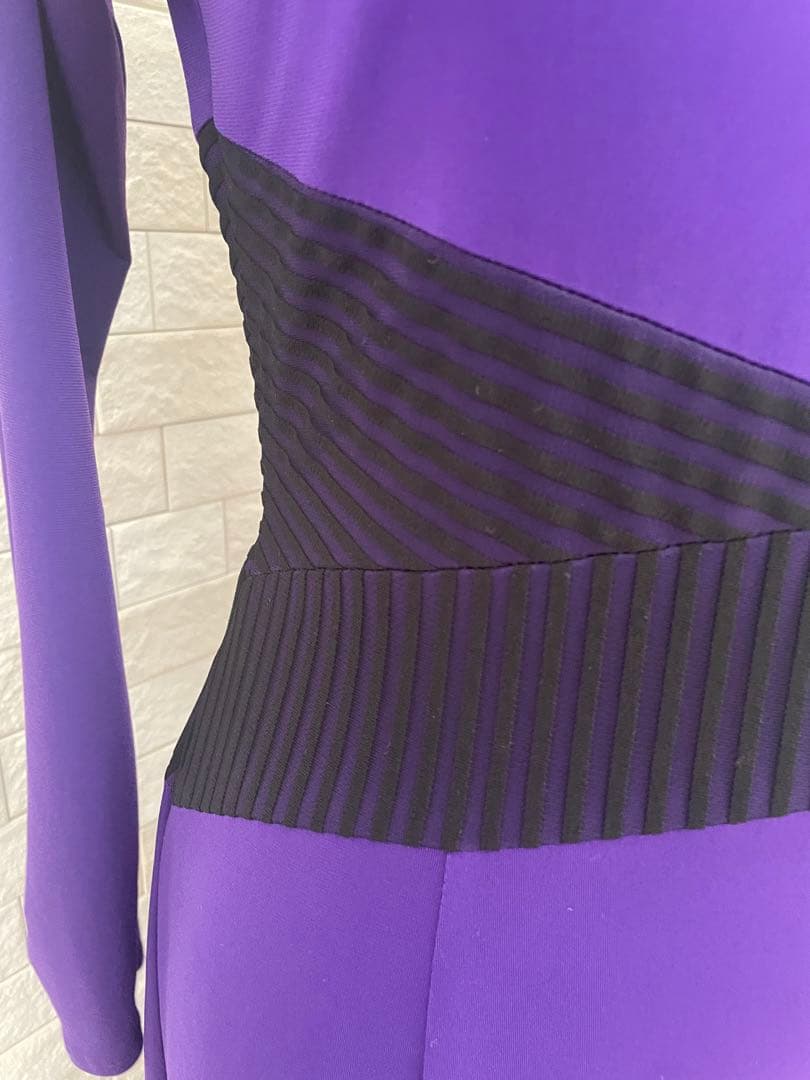 Sanline 社交ダンスワンピース　size11号 紫色 長袖