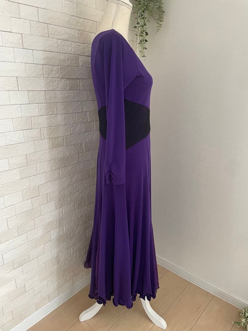 Sanline 社交ダンスワンピース　size11号 紫色 長袖