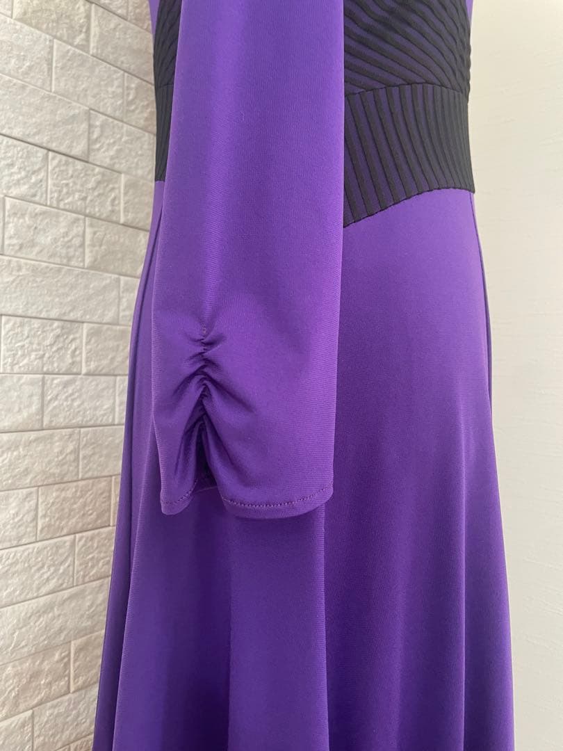 Sanline 社交ダンスワンピース　size11号 紫色 長袖