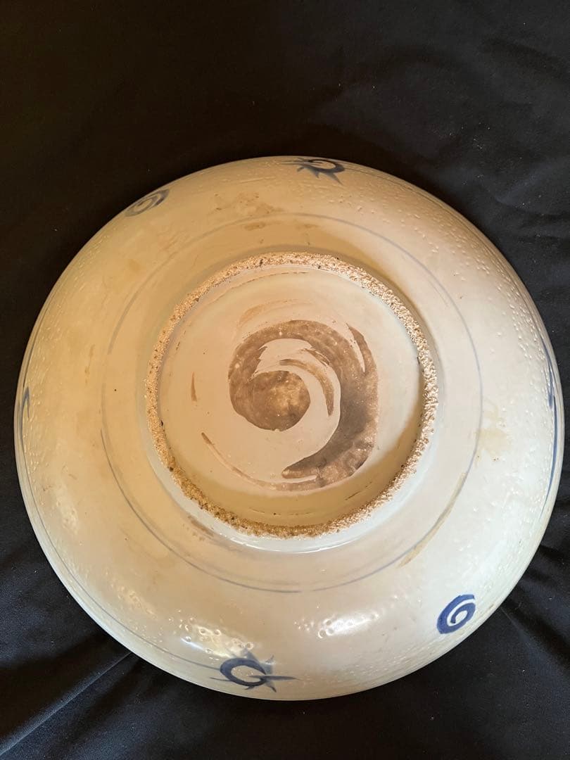 激レア！中国 明 呉須大皿径38cm 野趣溢れる民窯の豪快さがいい