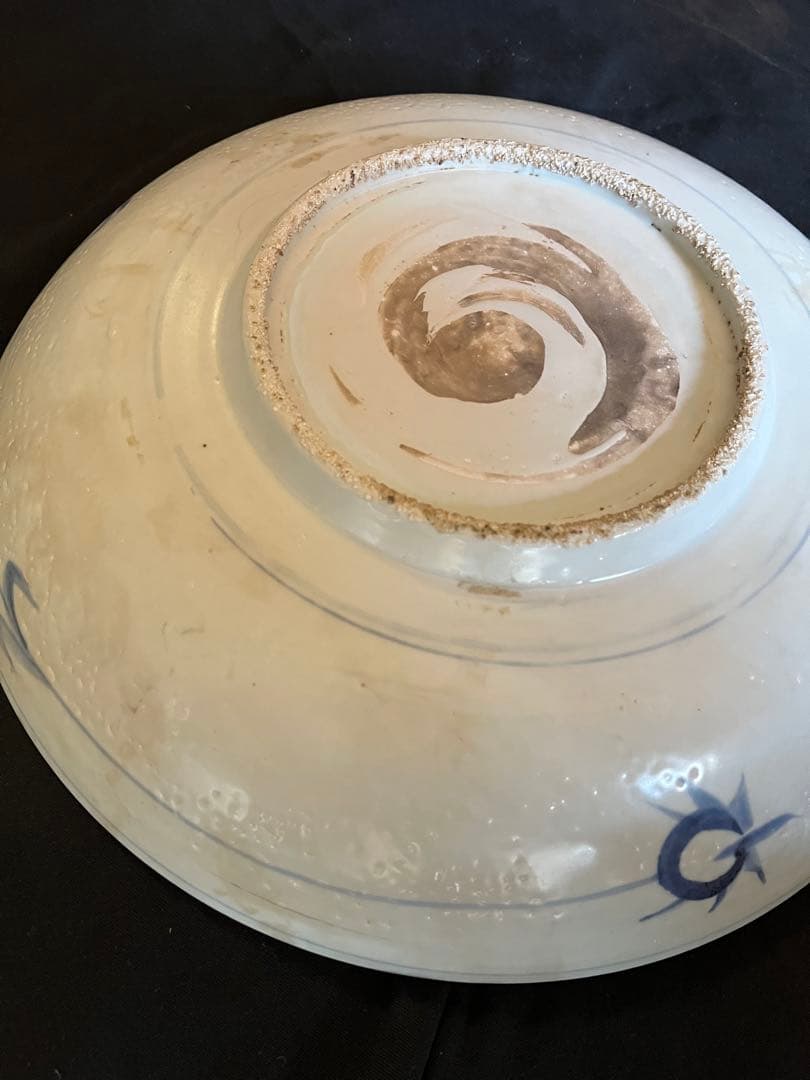 激レア！中国 明 呉須大皿径38cm 野趣溢れる民窯の豪快さがいい