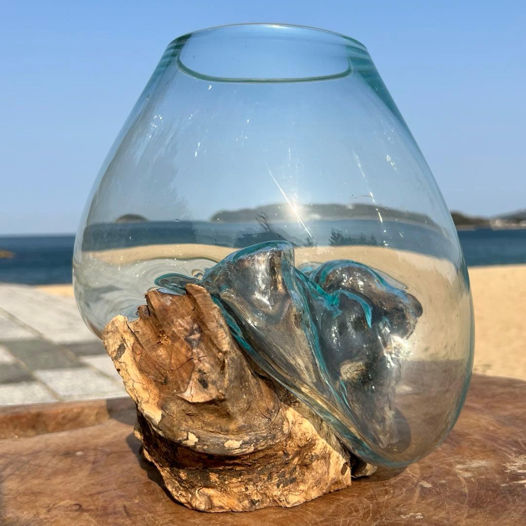 流木ガラス オブジェ特大D 花瓶 金魚鉢 ガーデニング テラリウム 観賞魚 容器