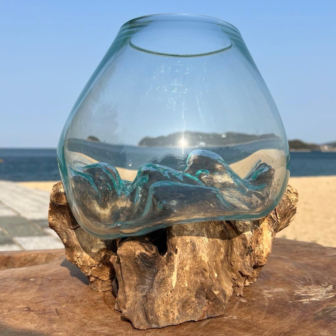 流木ガラス オブジェ特大D 花瓶 金魚鉢 ガーデニング テラリウム 観賞魚 容器