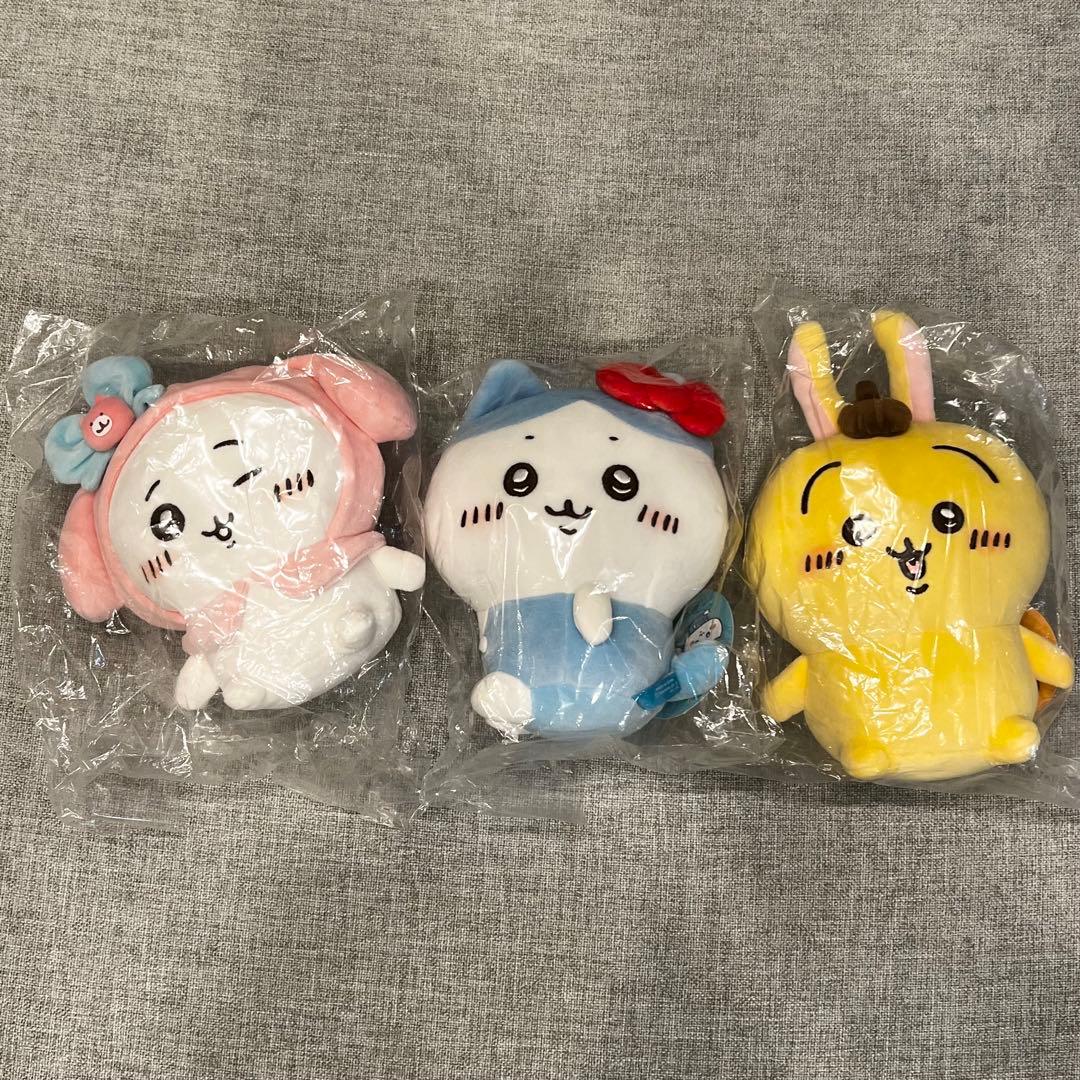 ちいかわ　サンリオ　ぬいぐるみS 3種コンプセット　（ちいかわハチワレうさぎ）