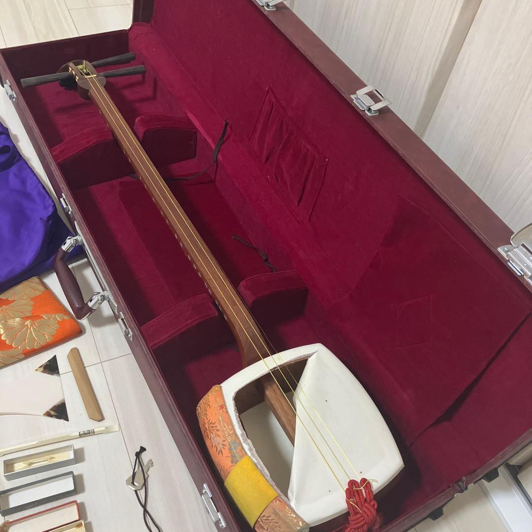 ジャンク 三味線 ケース 備品セット