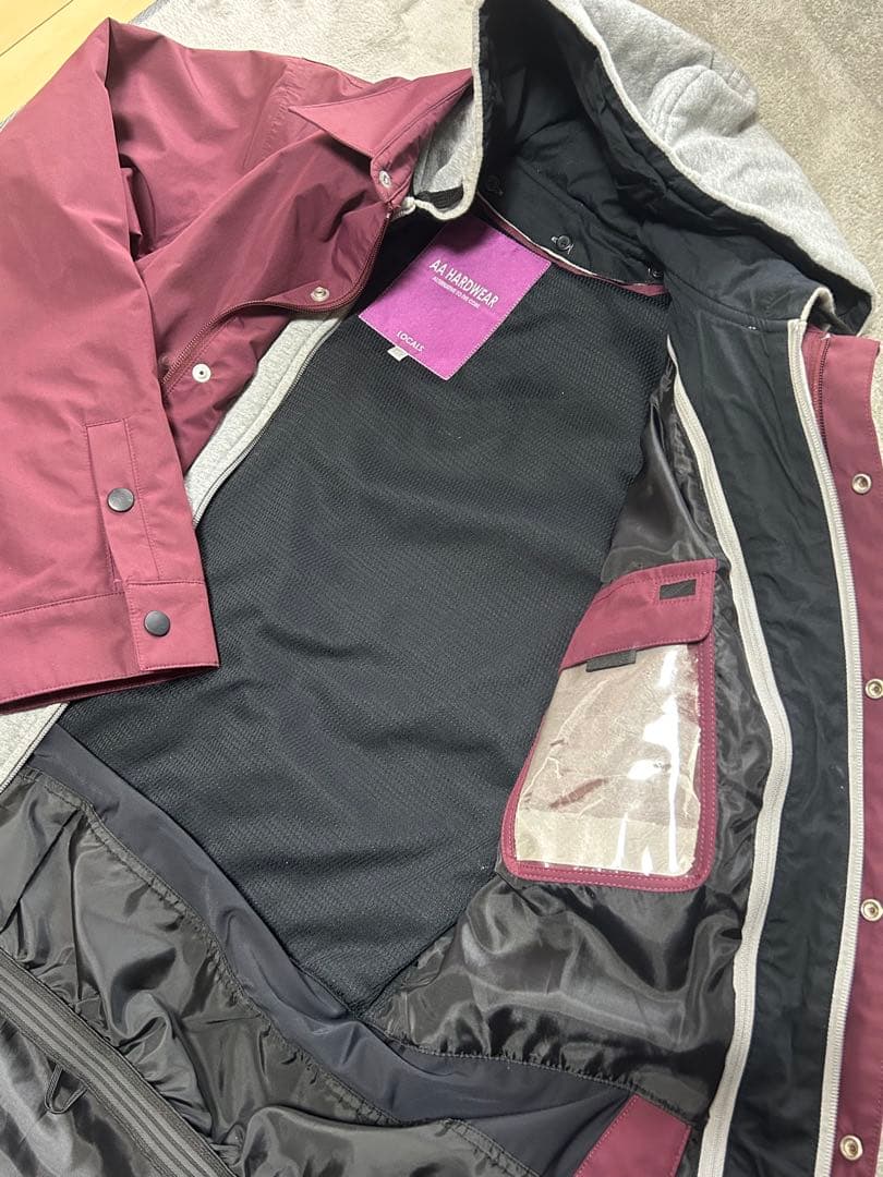 スノーボードウェアAA HARDWEAR Mフード付き 上下セット フレアパンツ