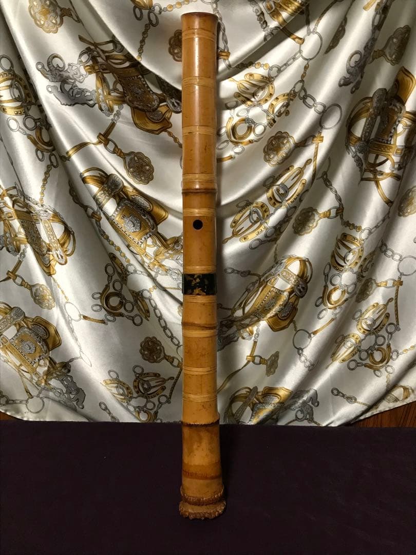 ☆尺八　琴古流　在銘　鼈甲継　約54.5センチ　約440グラム　古い尺八