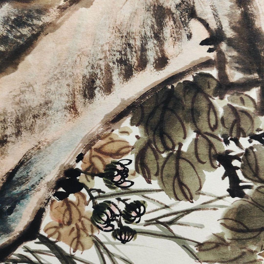 《王雪涛・花喜上眉梢》 四尺中堂掛軸　宣紙表装 175×70cm 実物撮影