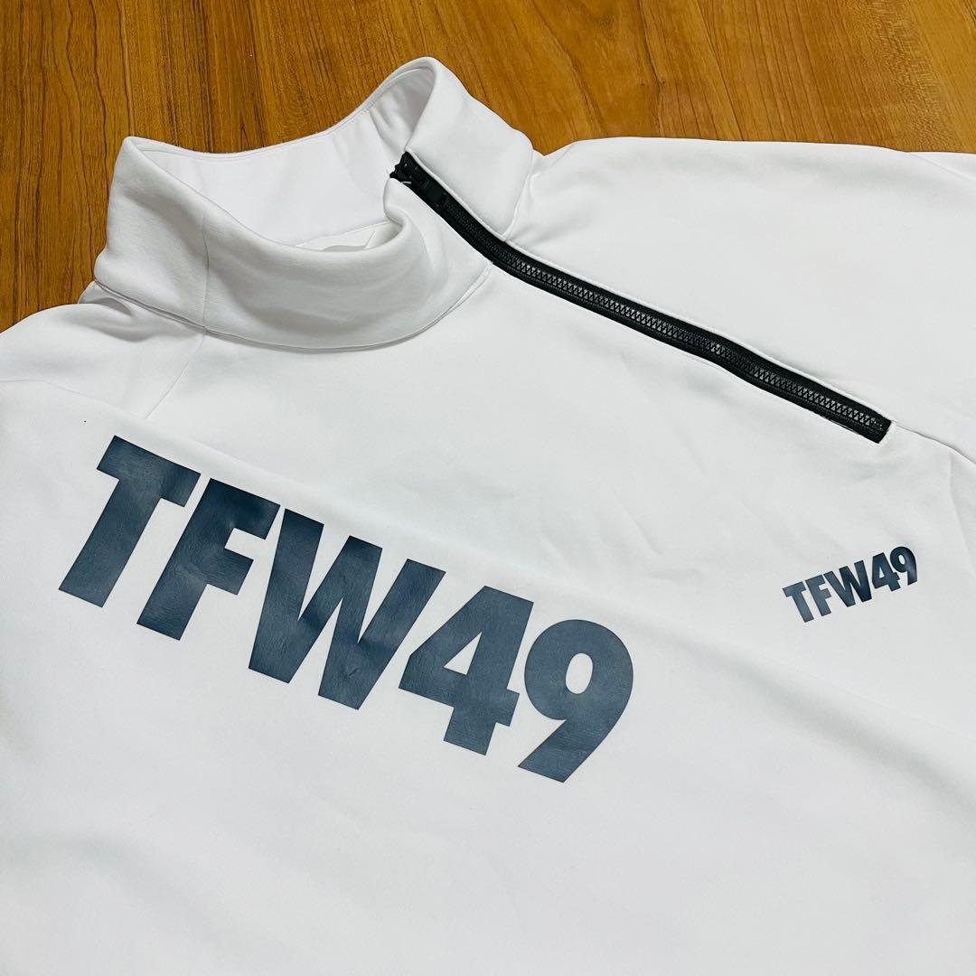 TFW49 ハーフジップ　プルオーバー　L トレーナー　ホワイト ゴルフ