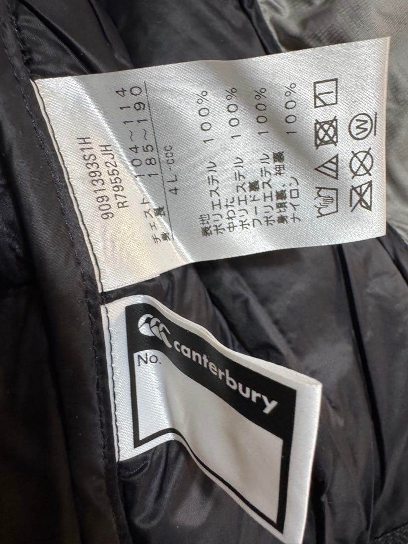 カンタベリー R+ RUGBY PLUS 中綿ジャケット 日本代表　4L 新品