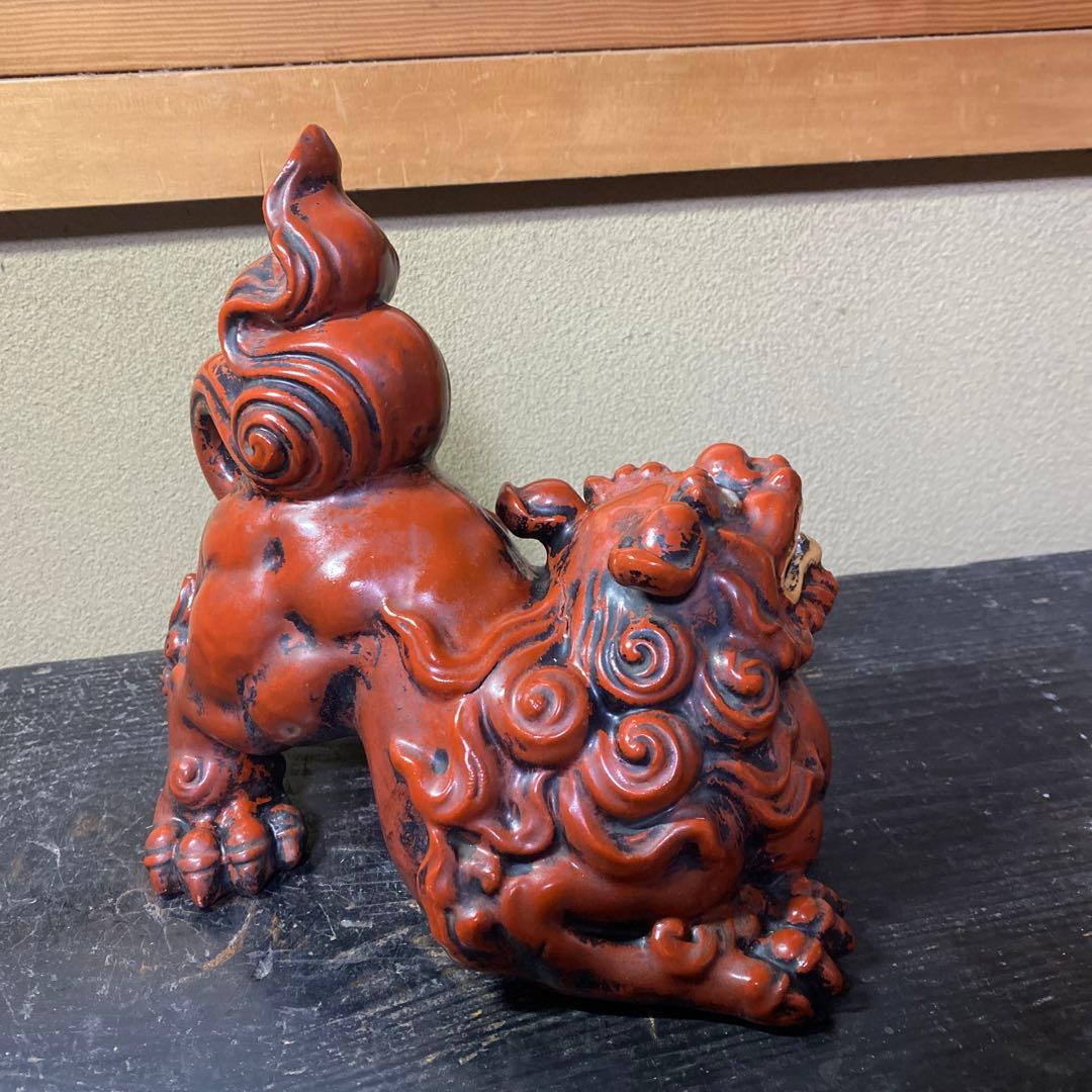 古九谷　赤唐獅子　置物