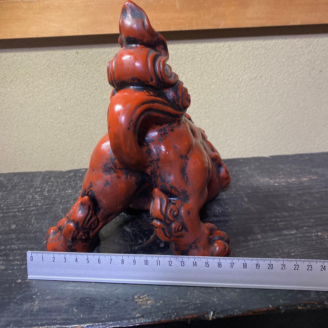 古九谷　赤唐獅子　置物
