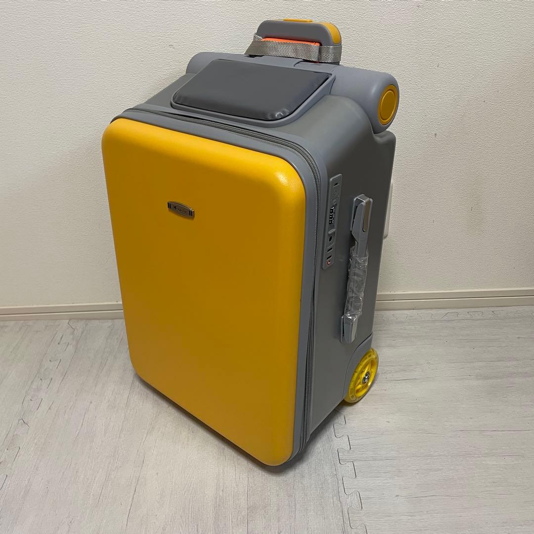 子供用スーツケース乗れる キッズ キャリーケース 40L大容量 イエロー