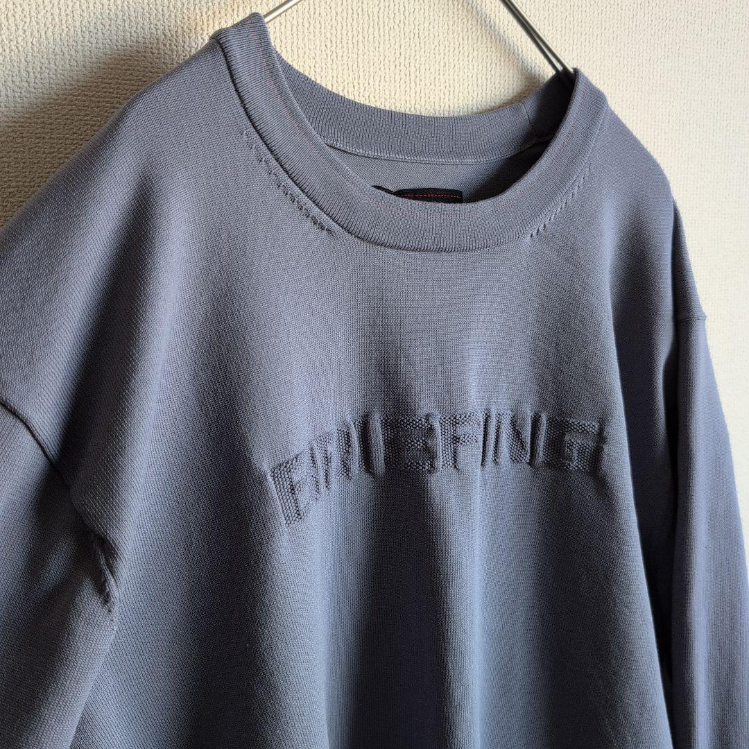 【美品】ブリーフィングゴルフ　3D立体ロゴ　クルーネックニット　L