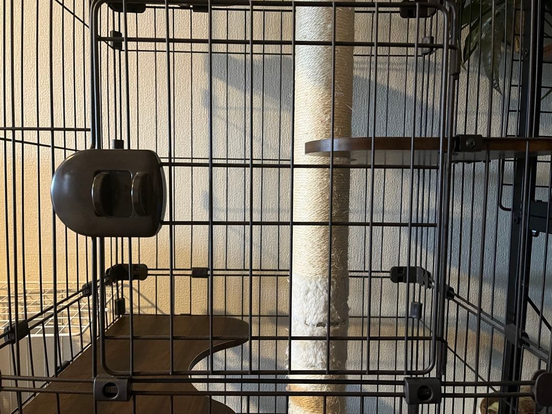 ブラウン 3段キャットケージ