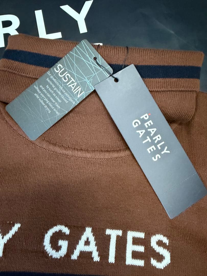 新品正規品【PG/4】パーリーゲイツ ハイネック長袖ニットカットソーモックネック