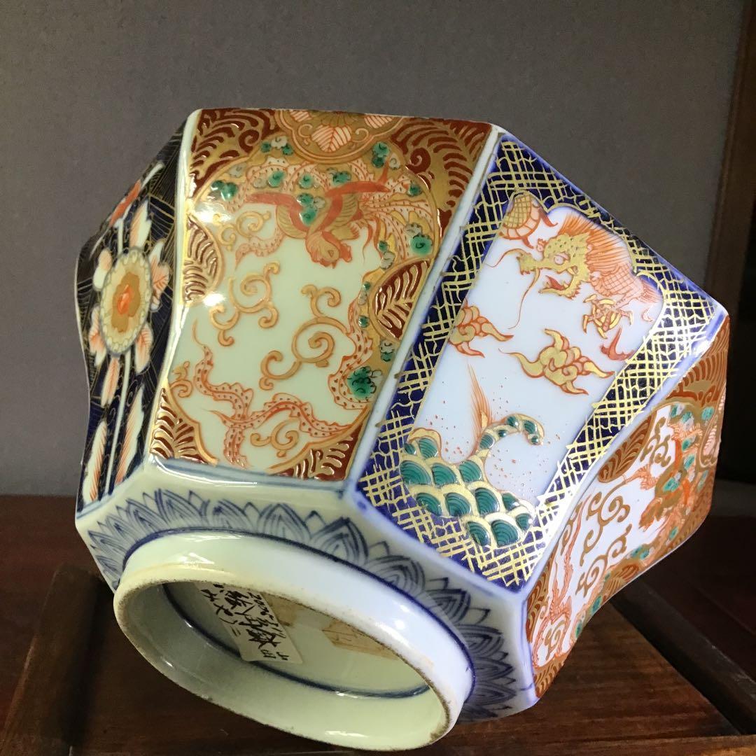 古伊万里　錦手　角鉢　極彩　献上