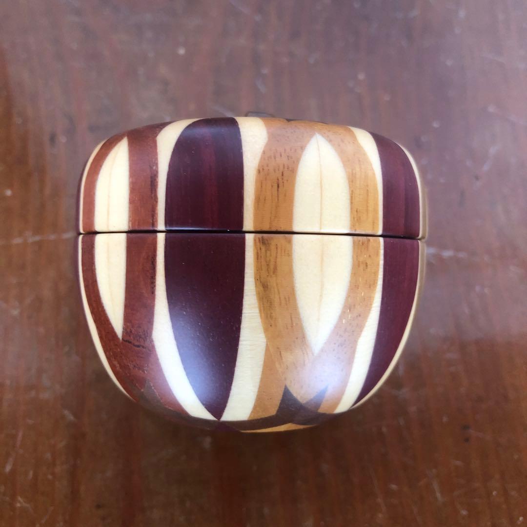 寄木細工 箱根細工 かなざし 金指 無垢 りんご 小物入れ 林檎 合子 工芸品