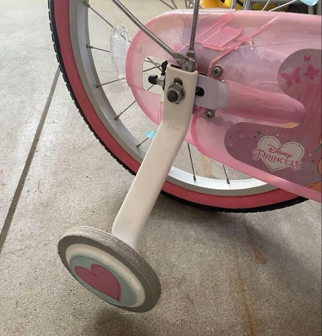 【美品】ディズニープリンセス ゆめかわ　自転車 《18インチ》補助輪あり