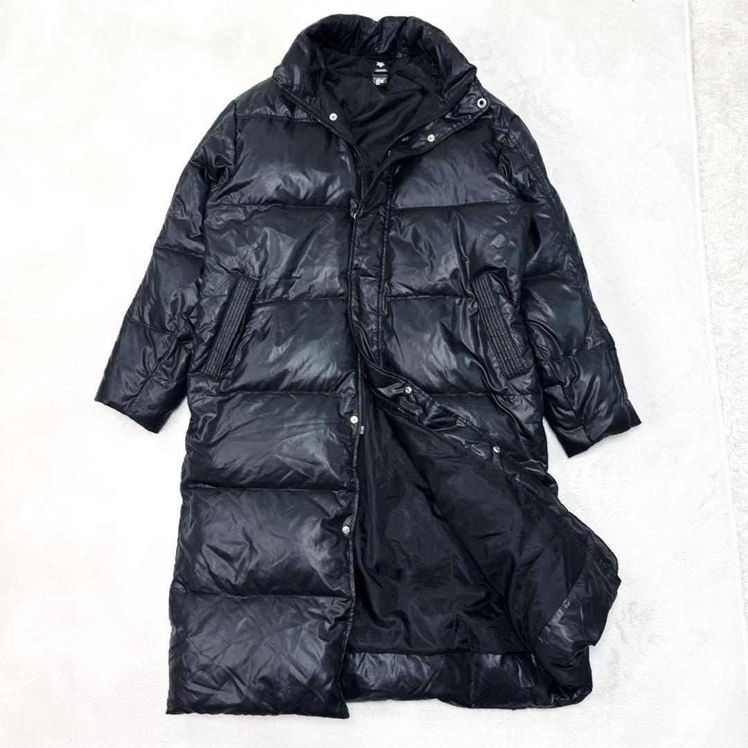 DESCENTE　デサント　刺繍ロゴ 2way フード付 ベンチコート ダウン