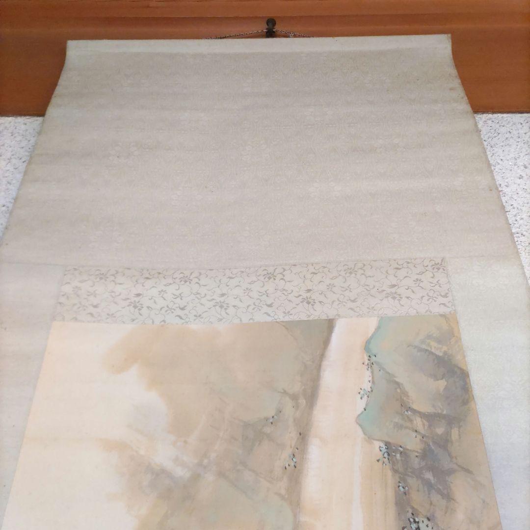 滝と観音　掛軸　H3