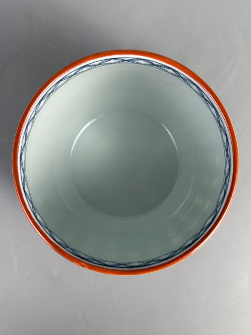 中国美術　小魚魚網文　南京赤絵 小茶碗　染付　華道具　唐物　時代　古玩