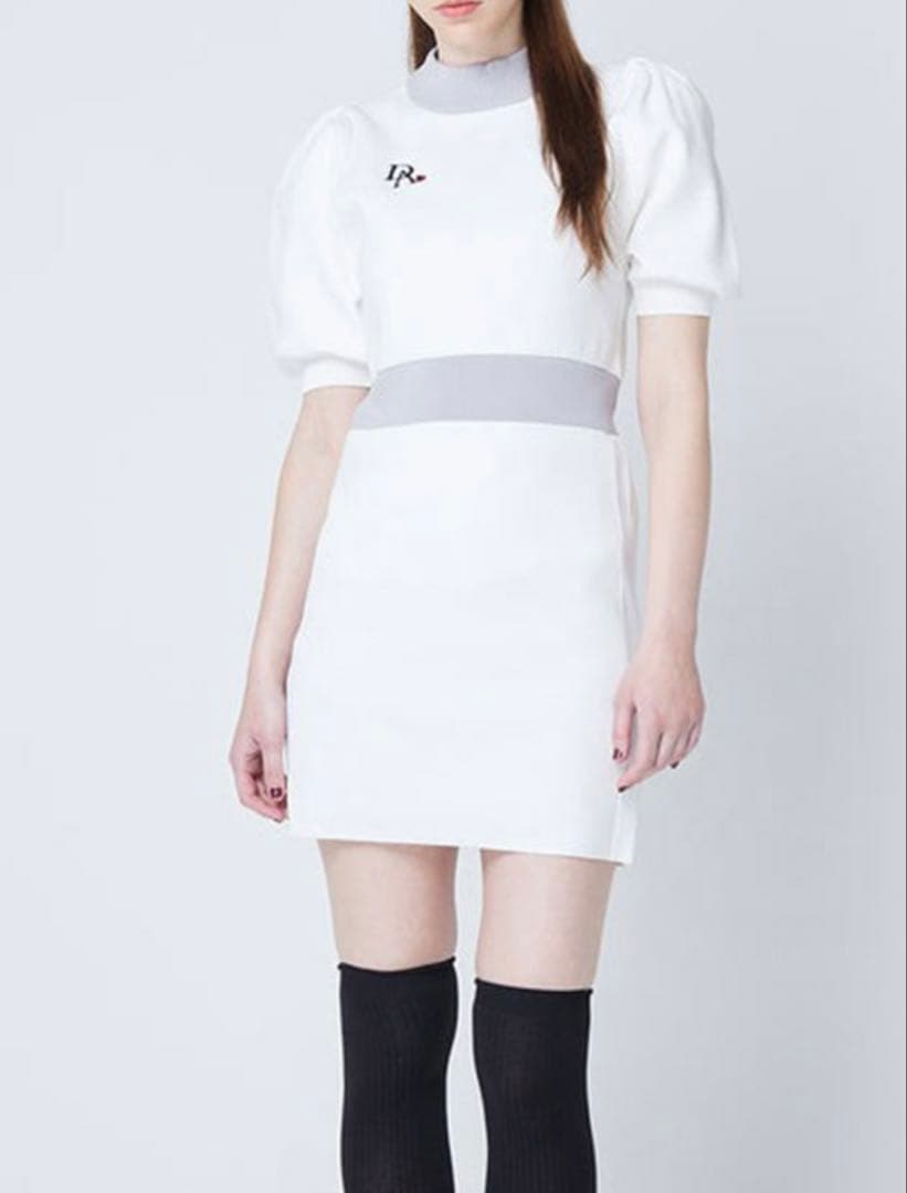 ドゥアヴニール/ホワイト/パフスリーブ/半袖/ワンピース/新品未使用品