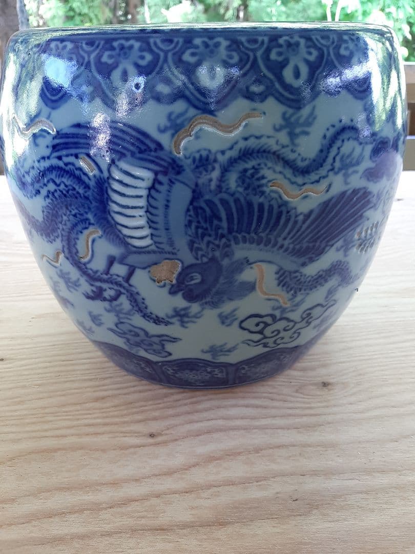 鳳凰　火鉢　古物