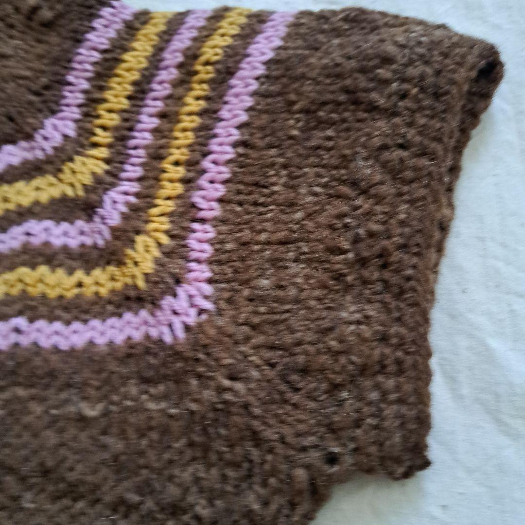 ハンドメイド　セーター　半袖　手つむぎ　手編み　北里大学　獣医学部　毛糸　羊毛