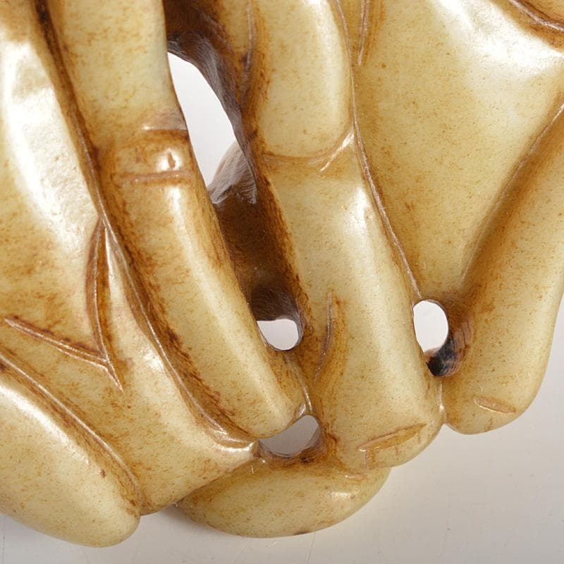 中国　玉石彫刻　犬刻　根付　紙鎮　置物　C　R7131E